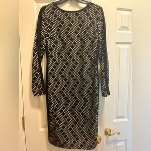 Black and metallic gold womens dress